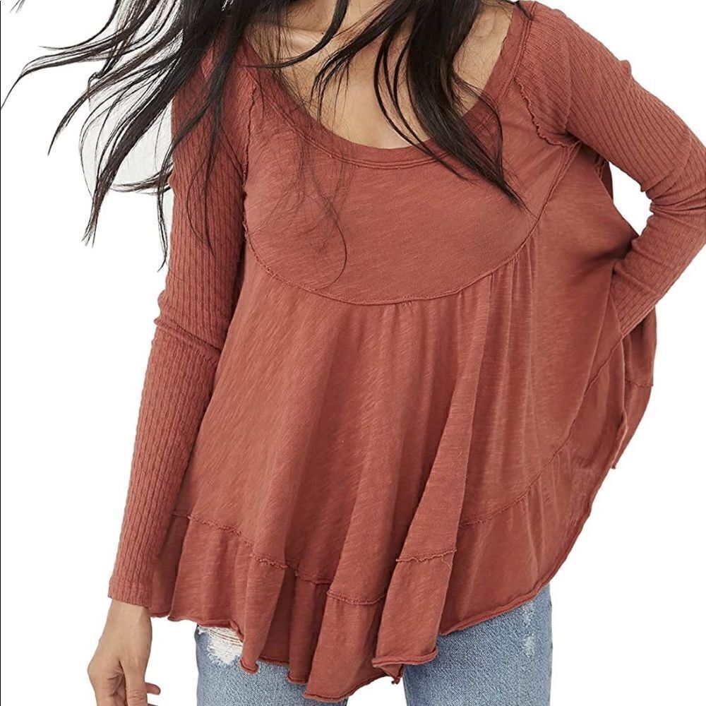 Free People Sundae T-Shirt Ginger Snap XS